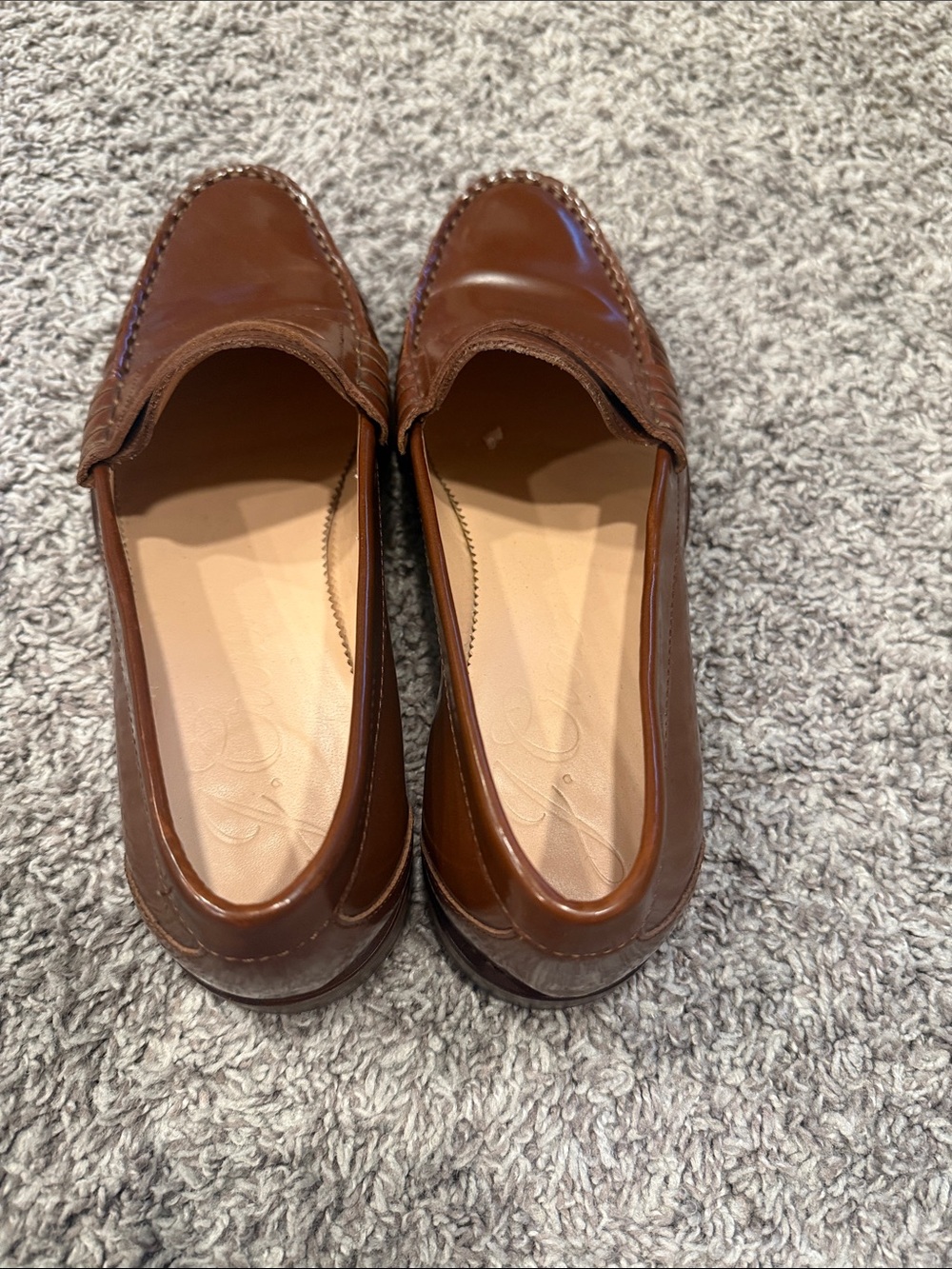 J Crew Women's Brown Leather Penny Loafers size 8 - Picture 5 of 9